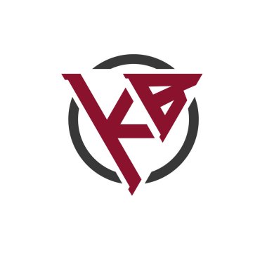 Kalın Üçgen Tasarımlı Dairesel Arkaplan KB Monogram Logosu. Profesyonel KB Harf Logosu Modern İş Markalaşması ve Şık Amblem Konsepti için Mükemmel