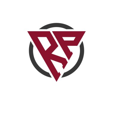 Kalın Üçgen Tasarımlı RP Monogram Logosu Dairesel Arkaplan. Profesyonel RP Harf Logosu Modern İşletme Markası ve Şık Amblem Konsepti için Mükemmel