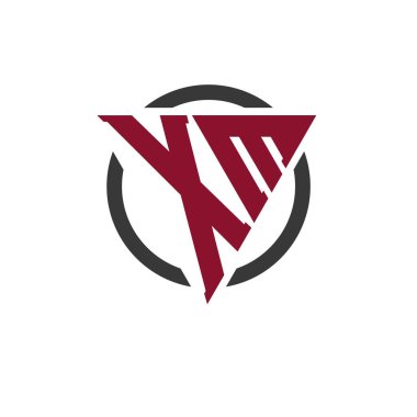 Kalın Üçgen Tasarımlı Dairesel Arkaplan XM Monogram Logosu. Profesyonel XM Harf Logosu Modern İşletme Markası ve Şık Amblem Konsepti için Mükemmel