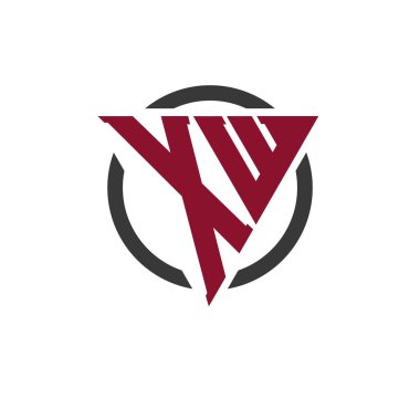 Kalın Üçgen Tasarımlı Dairesel Arkaplan XW Monogram Logosu. Profesyonel XW Harf Logosu Modern İşletme Markası ve Şık Amblem Konsepti için Mükemmel