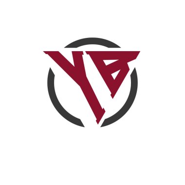 Kalın Üçgen Tasarımlı Dairesel Arkaplan YB Monogram Logosu. Profesyonel YB Harf Logosu Modern İşletme Markası ve Şık Amblem Konsepti için Mükemmel