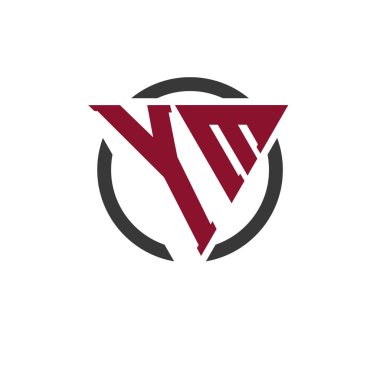 Kalın Üçgen Tasarımlı Dairesel Arkaplan YM Monogram Logosu. Profesyonel YM Harf Logosu Modern İş Markalaşması ve Şık Amblem Konsepti için Mükemmel