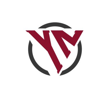 Kalın Üçgen Tasarımlı Dairesel Arkaplan YN Monogram Logosu. Profesyonel YN Harf Logosu Modern İşletme Markası ve Şık Amblem Konsepti için Mükemmel