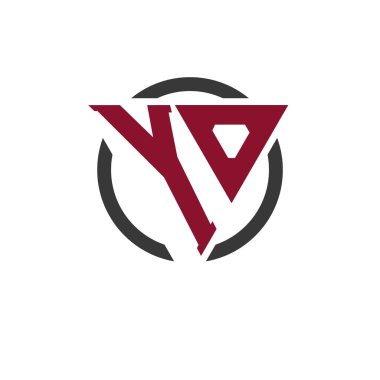 Kalın Üçgen Tasarımlı Dairesel Arkaplanlı YO Monogram Logosu. Profesyonel YO Harf Logosu Modern İş Markalaşması ve Şık Amblem Konsepti için Mükemmel