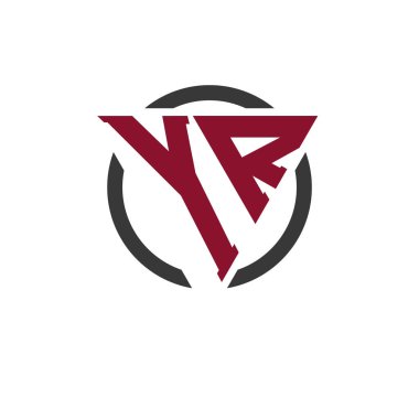 Kalın Üçgen Tasarımlı Dairesel Arkaplan YR Monogram Logosu. Profesyonel YR Harf Logosu Modern İşletme Markası ve Şık Amblem Konsepti için Mükemmel