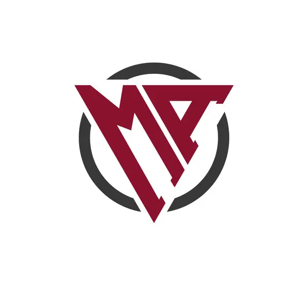 Kalın Üçgen Tasarımlı Çembersel Arkaplan MA Monogram Logosu. Profesyonel MA Harf Logosu Modern İşletme Markası ve Şık Amblem Konsepti için Mükemmel