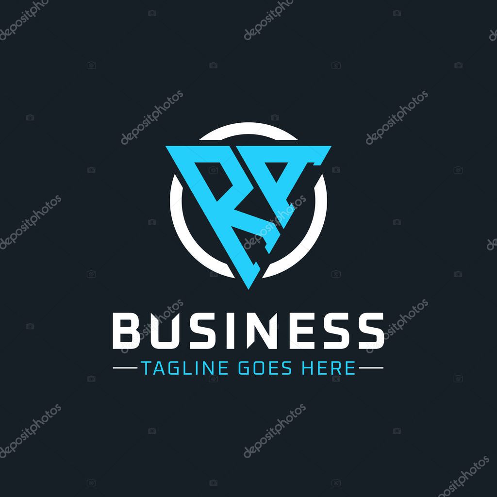 RA Monogram. Modern Initials RA Letter Logo Design with Blue and White Circle. RA Icon for Business Branding and Professional Identity