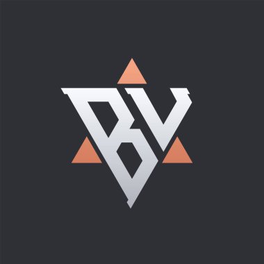 Geometrik Üçgen Elementli Modern BU Harf Logosu Tasarımı. BU Logo Baş harfleri