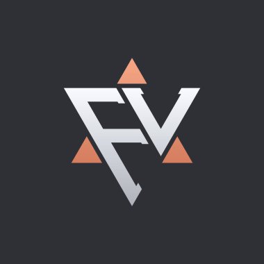 Geometrik Üçgen Elementli Modern FL Harf Logosu Tasarımı. FL Logo Baş harfleri