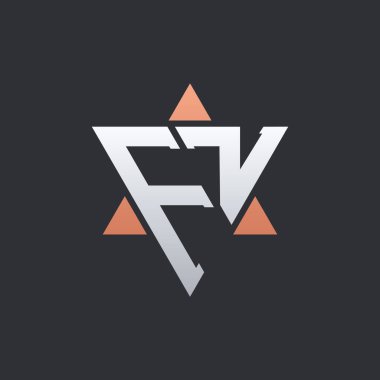 Geometrik Üçgen Elementli Modern FZ Harf Logosu Tasarımı. FZ Logo Baş harfleri