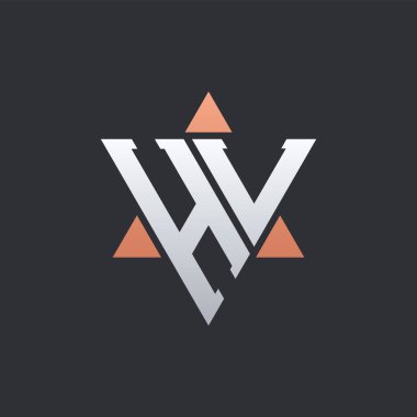 Geometrik Üçgen Elementli Modern HL Harf Logosu Tasarımı. HL Logo Baş harfleri