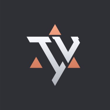 Geometrik Üçgen Elementli Modern IU Mektup Logosu Tasarımı. IU Logo Baş harfleri