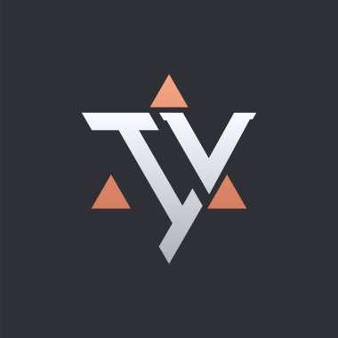 Geometrik Üçgen Elementli Modern IV Harf Logosu Tasarımı. IV Logo Baş harfleri