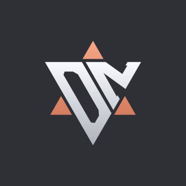 Geometrik Üçgen elementli Modern ON Harf Logosu Tasarımı. On Logo Baş harfleri