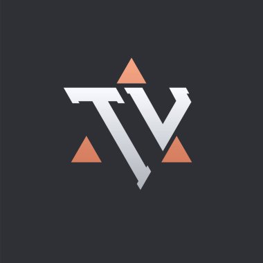 Geometrik Üçgen Elementli Modern TU Mektup Logosu Tasarımı. TU Logo Baş harfleri