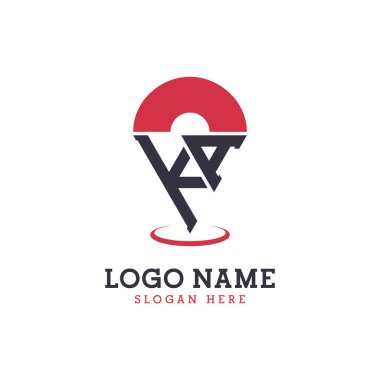 KA Konum Simgesi Tasarımı. Modern KA Navigasyon, Harita Uygulamaları ve Konum temelli İşletmeler Logosu