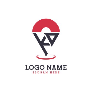 KD Konum Simgesi Tasarımı. Modern KD Navigasyon, Harita Uygulamaları ve Konum temelli İşletmeler Logosu
