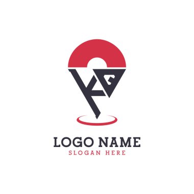 KQ Konum Simgesi Tasarımı. Modern KQ Navigasyon, Harita Uygulamaları ve Konum temelli İşletmeler Logosu