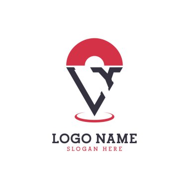 LY Konum Simgesi Tasarımı. Modern LY Navigasyon, Harita Uygulamaları ve Konum temelli İşletmeler Logosu