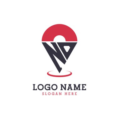 NO Location Icon Design. Modern NO Pinpoint Logo for Navigation, Map Apps, and Location Based Businesses clipart