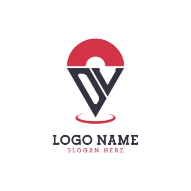 OL Konum Simgesi Tasarımı. Modern OL Navigasyon, Harita Uygulamaları ve Konum temelli İşletmeler Logosu