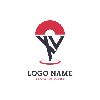 XL Konum Simgesi Tasarımı. Modern XL Navigasyon, Harita Uygulamaları ve Konum temelli İşletmeler Logosu