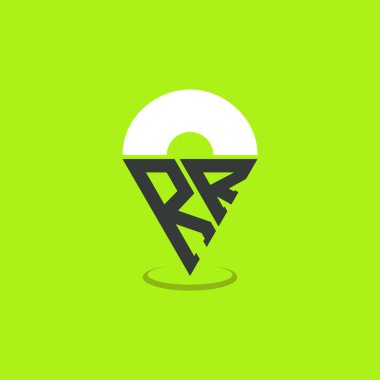 Letter RR Location Logo Design. Modern Initials RR Pinpoint Logo for Navigation, Map Apps, and Location Based Businesses clipart