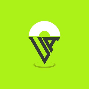 Mektup UA Logo Tasarımı. Navigasyon, Harita Uygulamaları ve Konum temelli İşletmeler için UA Nokta Logosu