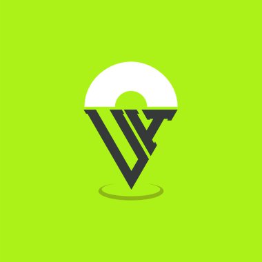 Mektup UH Logo Tasarımı. Navigasyon, Harita Uygulamaları ve Konum temelli İşletmeler için Modern Adlar UH Pinpoint Logosu