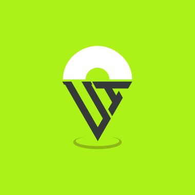 Harf UI Logo Tasarımı. Navigasyon, Harita Uygulamaları ve Konum Bazlı İşletmeler için Modern UI Nokta Logosu