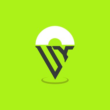 Harf UY Logo Tasarımı. Günümüz Navigasyon, Harita Uygulamaları ve Konum temelli İşletmeler için UY Noktalama Logosu