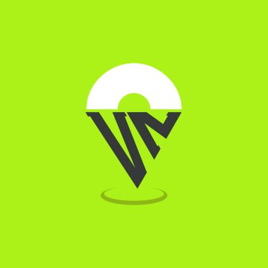 Harf VN Logo Tasarımı. Modern Adlar VN Navigasyon, Harita Uygulamaları ve Konum temelli İşletmeler Logosu