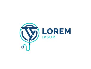 IC Tıbbi Logosu. Stetoskop Simgesi ile Doktor, Hastane, Eczane ve Tedavi Hizmetleri için IC Sağlık Logosu
