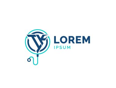 IK Tıbbi Logosu. Stetoskop Simgesi ile Doktor, Hastane, Eczane ve Tedavi Hizmetleri için IK Sağlık Logosu