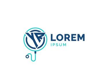 YR Tıbbi Logosu. Stetoskop Simgesi ile Doktor, Hastane, Eczane ve Tedavi Hizmetleri için YR Sağlık Logosu