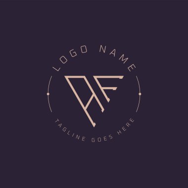 Profesyonel AF logosu. Premium Markalaşma için Modern Asgari AF Harf Amblemi