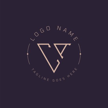Profesyonel CA logosu. Premium Markalaşma için Modern Minimal CA Harfi Monogram Amblemi