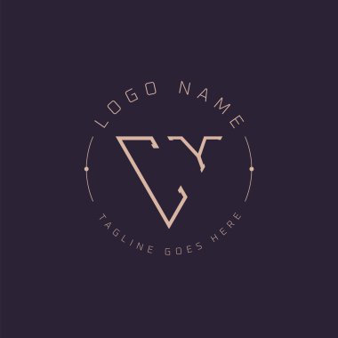 Profesyonel CY logosu. Premium Markalaşma için Modern Minimal CY Harf Amblemi