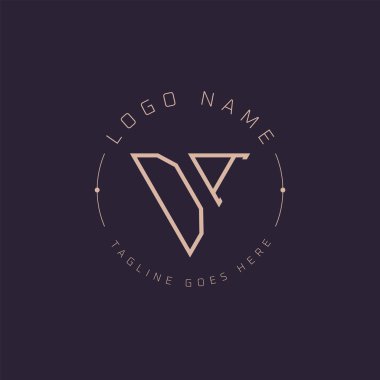 Professional DA Logo. Modern Minimal DA Letter Monogram Emblem for Premium Branding clipart