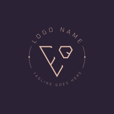 Profesyonel EQ logosu. Premium Markalaşma için Modern Minimal EQ Harfleri Amblemi