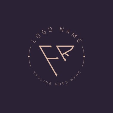 Profesyonel FR logosu. Premium Markalaşma için Modern Minimal FR Harf Amblemi