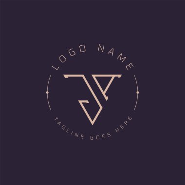 Profesyonel JA logosu. Premium Markalaşma için Modern Minimal JA Harf Amblemi