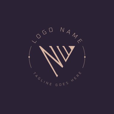 Professional NW Logo. Modern Minimal NW Letter Monogram Emblem for Premium Branding clipart