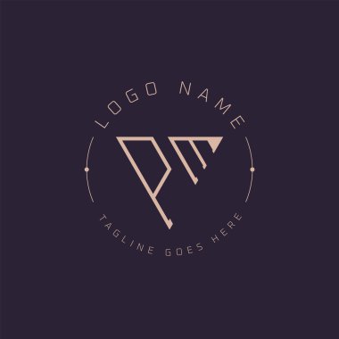 Professional PM Logo. Modern Minimal PM Letter Monogram Emblem for Premium Branding clipart