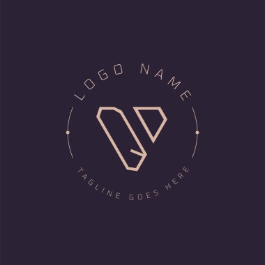 Profesyonel QD logosu. Premium Markalaşma için Modern Minimal QD Harf Amblemi