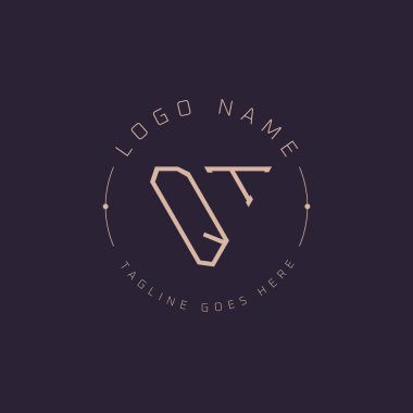 Profesyonel QT Logosu. Premium Markalaşma için Modern Asgari QT Harf Amblemi