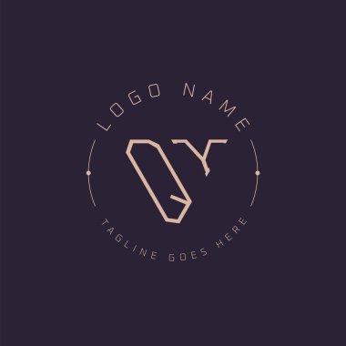 Profesyonel QY logosu. Premium Markalaşma için Modern Asgari QY Harf Amblemi