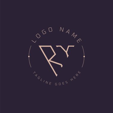 Profesyonel RY Logosu. Premium Markalaşma için Modern Minimal RY Harfleri Amblemi