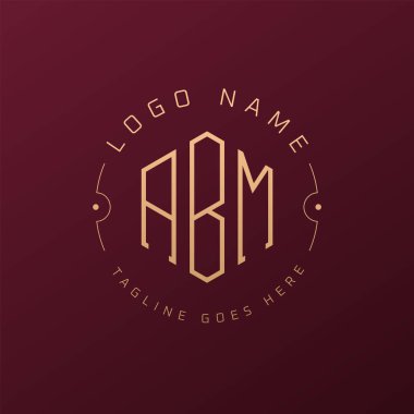 Lüks ABM Logo Tasarımı, Zarif Harf ABM Monogram Logosu. Minimalist Çokgen ABM Logo Tasarım Şablonu