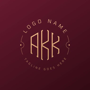 Luxury AKK Logo Design, Elegant Letter AKK Monogram Logo. Minimalist Polygon AKK Logo Design Template clipart